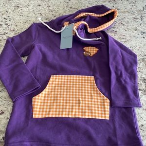 260) Boys Clemson Football Sweatshirt Boys Orange & Purple Hoodie Boutique 5/6